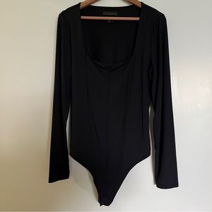 House of Harlow 1960 Black Square Neck Bodysuit Size Medium